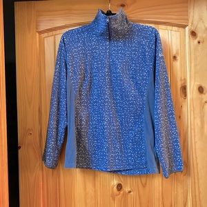 Columbia 1/4 Zip Multicolor Blue Pullover Lt. Weight Fleece New Condition Size L